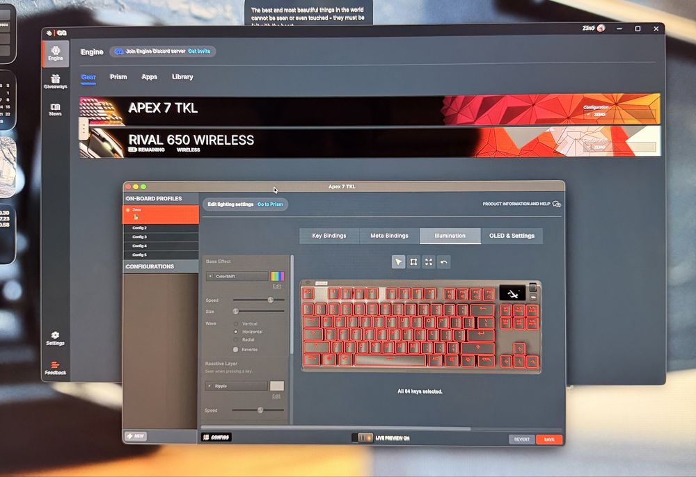 SteelSeries Apex 7 TKL + Rival 650 Wireless – Pachet Gaming