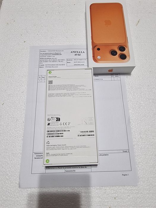 Vand IPHONE 17 PRO MAX 256GB Sigilat,  insotit de Factura si garanție