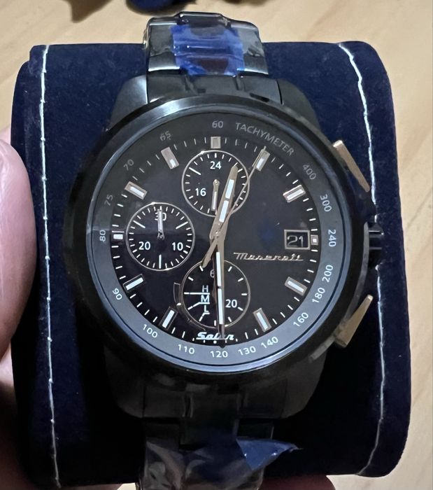 Часовник Maserati Successo Chrono Solar Edition Watch - Black