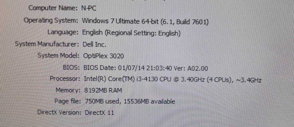 PC Dell -SFF-Intel Core i3 4130/8GB Ram/1 Tb Hdd/video GT 610