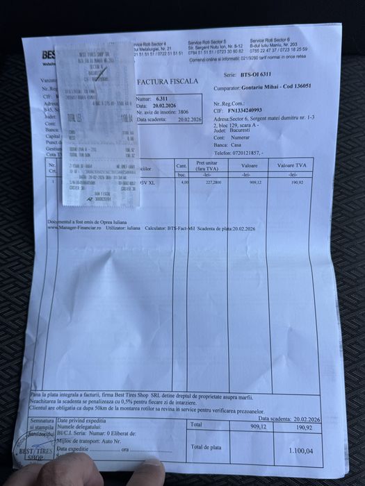 Anvelope R17 225/50 noi cu factura