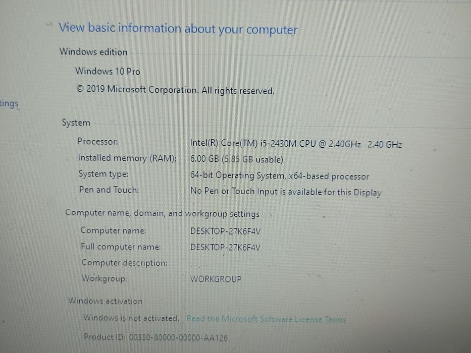 Laptop Gaming Acer 5755G - i5-2430m/ 6Gb/ 128gb SSD/ Video GT 540M 2Gb