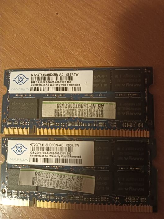 RAM DDR2 laptop 2x2 giga