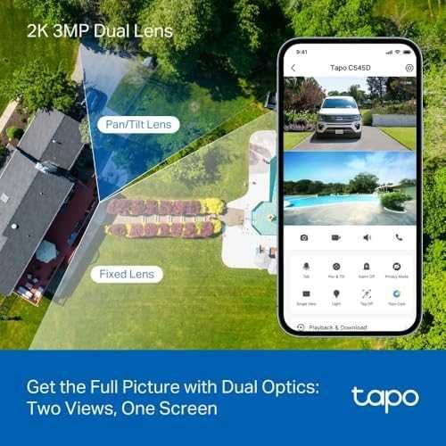 Нова Tapo 2K 3MP Dual Lens външна охранителна камера Alexa охрана дом