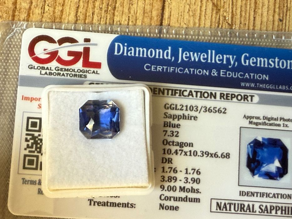Сапфир - 7.32 КАРАТА + Сертификат