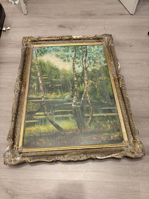 Tablou vintage pictat de C. Stoica