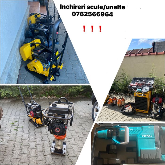 Placa compactoare, picamer ,vibrator beton , girafa de inchiriat