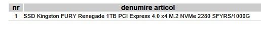 SSD Kingston FURY Renegade 1TB PCI Express 4.0 M.2 NVMe 2280 + FACTURA