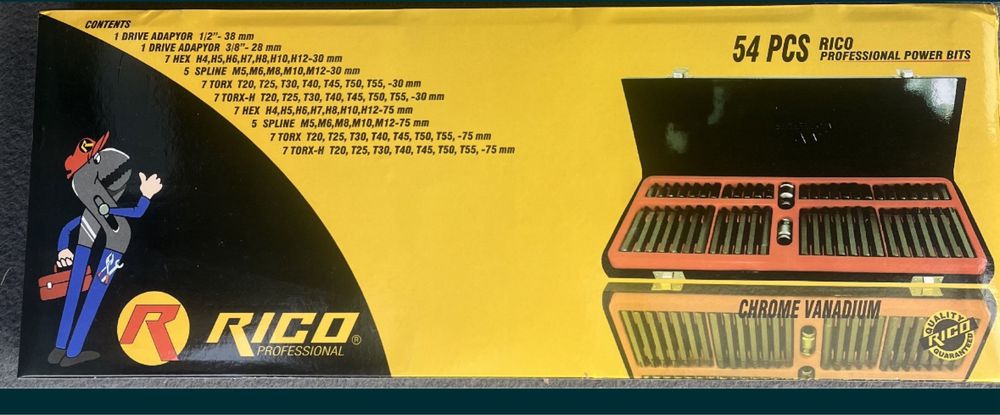 Битове торкс Rico 54 части TORX SPLINE TORX-H