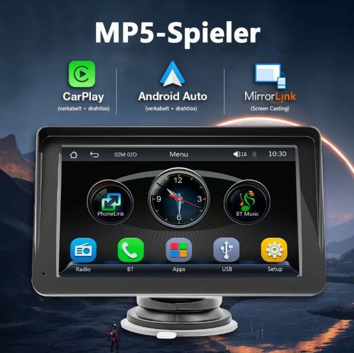 Android Авто Радио с Навигация – Безжичен CarPlay и Bluetooth, 7 инча