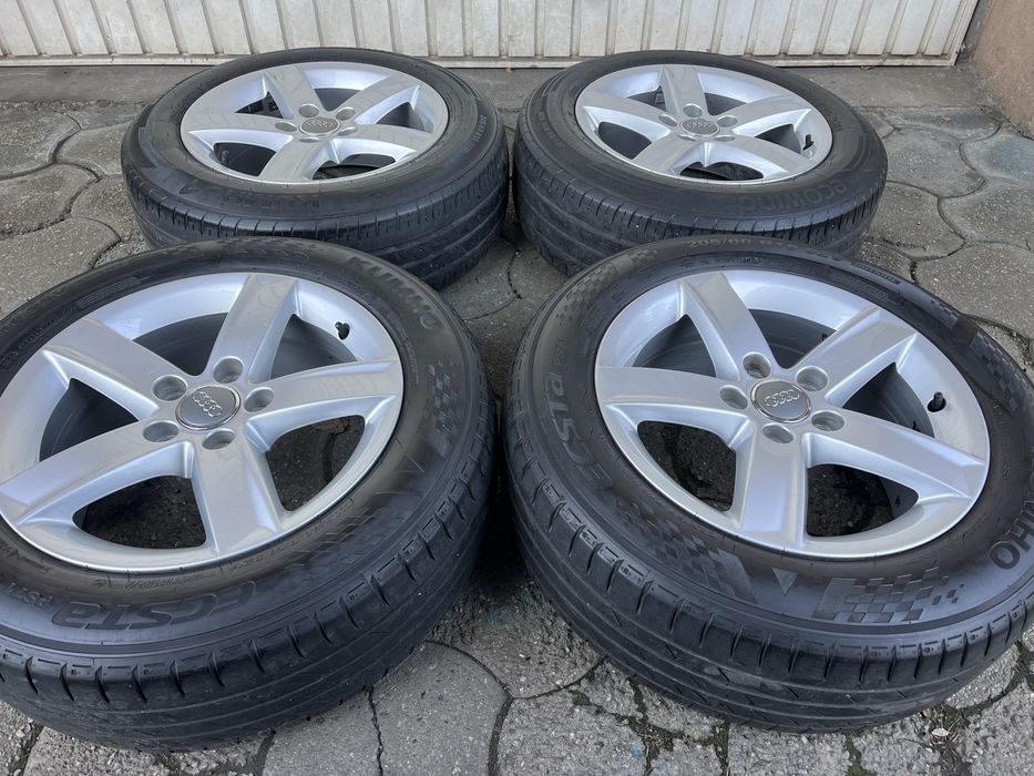 Jante aliaj 5x112mm, anvelope vara 205/60 R16, Audi A3, A4 B7 B8 B9, A6, VW Seat Skoda