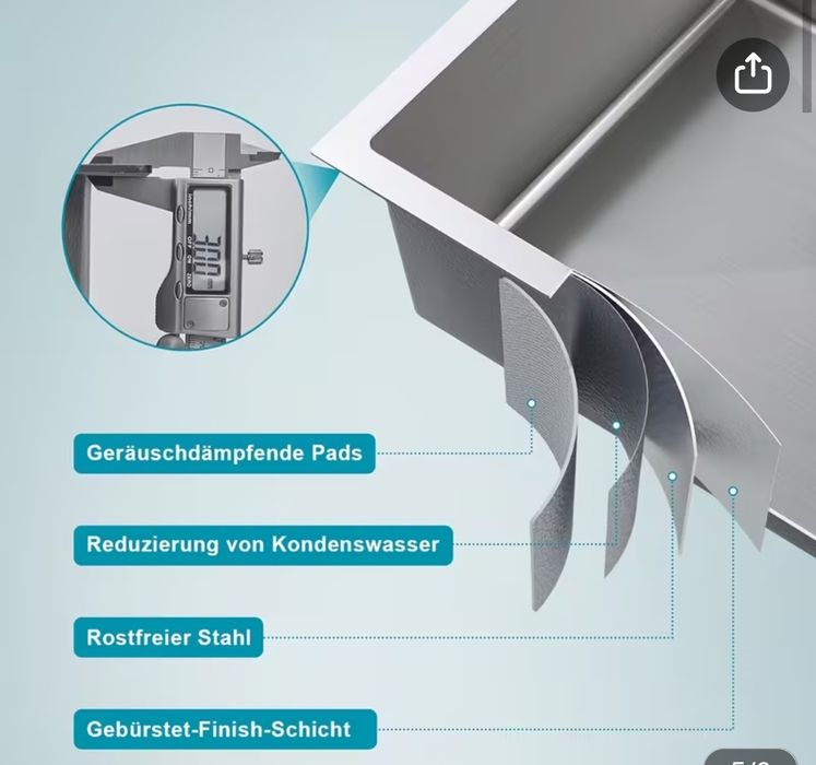 Чисто нова неизползвана мивка.