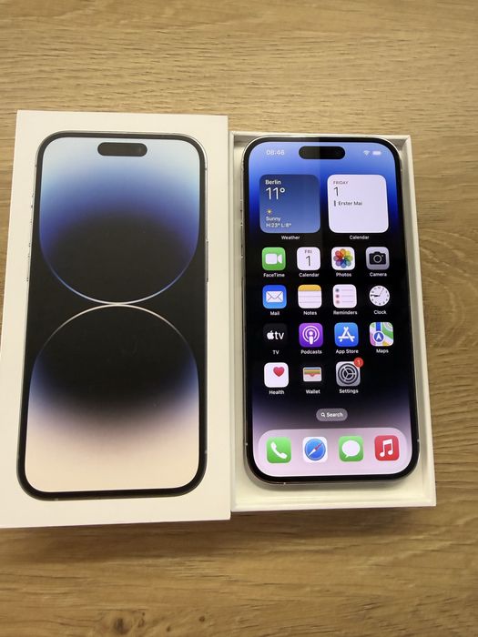 iPhone  14 Pro  Silver 256GB-Като нов 91% батерия