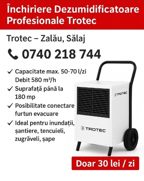 Dezumidificatoare Profesionale Trotec  de Închiriat!