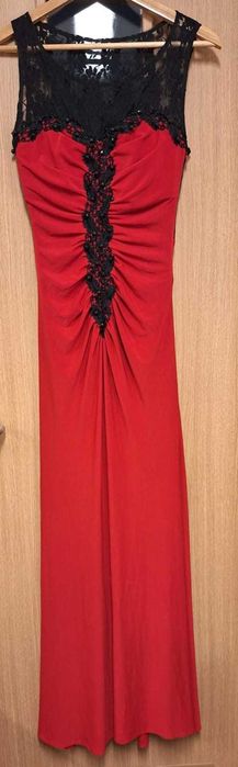 Rochie rosie lunga de ocazie