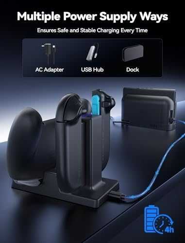 Ново Switch 2 контролер зарядно 3 в 1 стойка LED индикатор Joy-Con