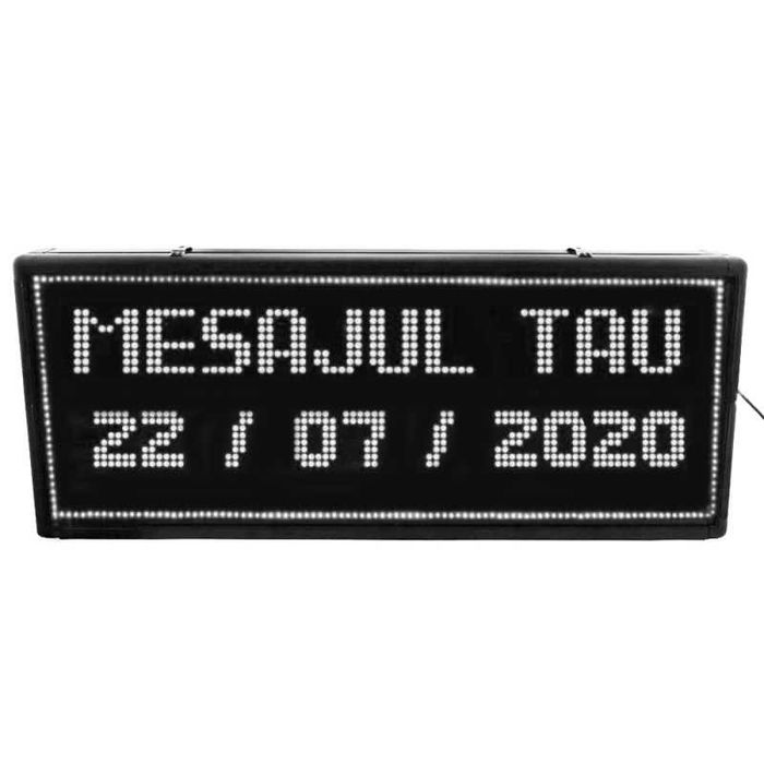Caseta/Panou LED -Text programabil nelimitat Reclama led 100x55cm ALB