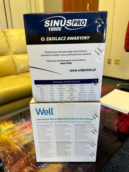 UPS VOLT Polska SInus PRO 1000VA 700W/centrala termica baterie externa