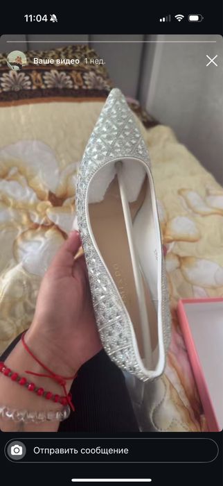 Туфли бело-серые, новые