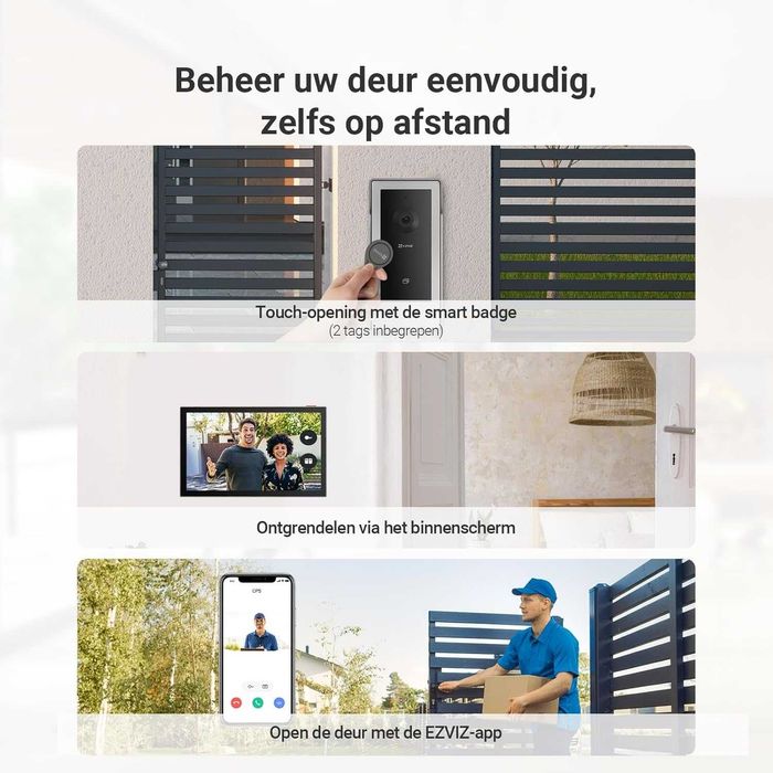 Ezviz CP5 Smart Умен звънец, шпионка, интерком, IP, AI камера за врата