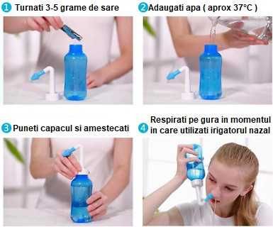 IRIGATOR NAZAL WaterPulse recipient dispozitiv CURATARE SINUSURI