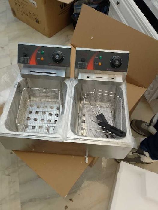 friteuza fripteuza friptoza fritoza electrica 2x10 litri inox restaurant noua sigilata
