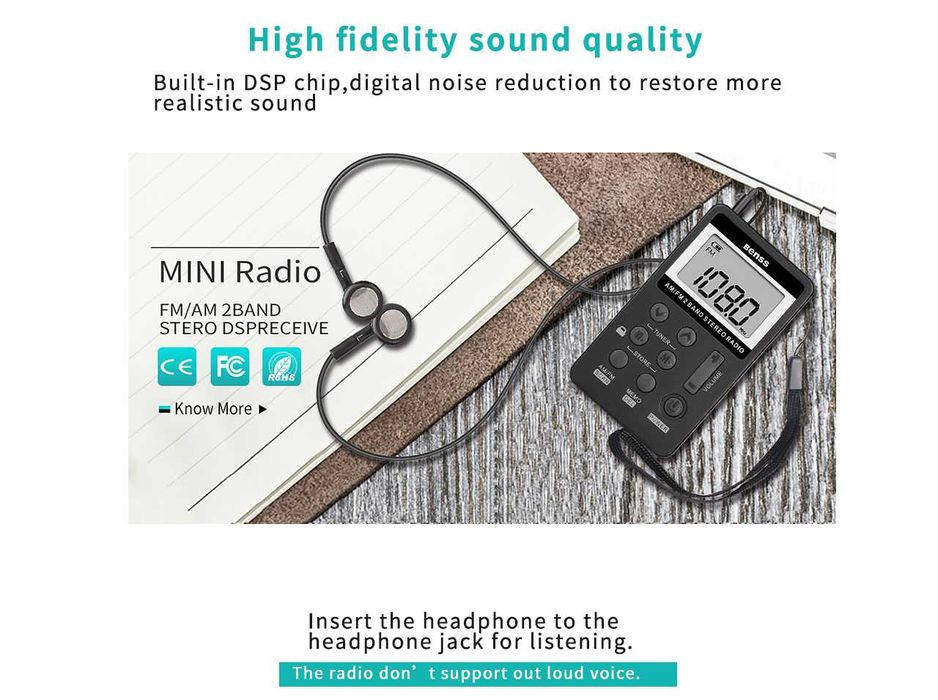 Акумулаторно мини цифрово радио Benss BRBD01