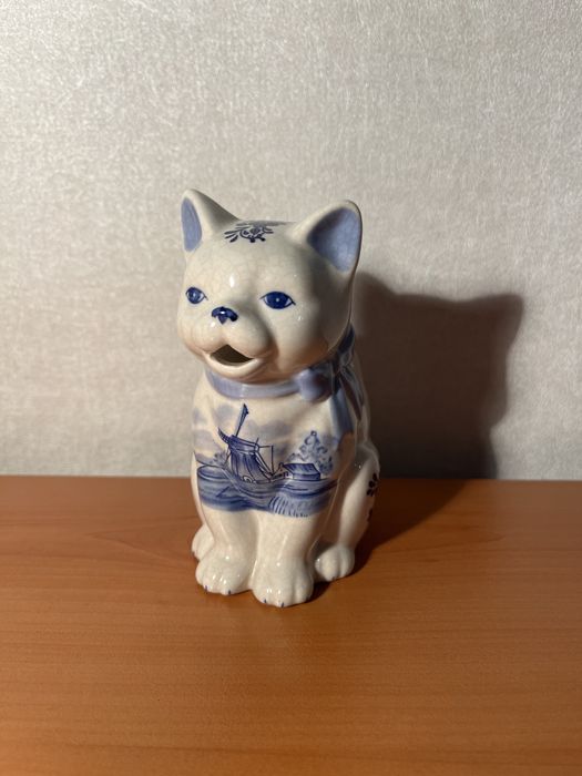 Керамична кана за сметана (котка) Delft Blue & White Floral