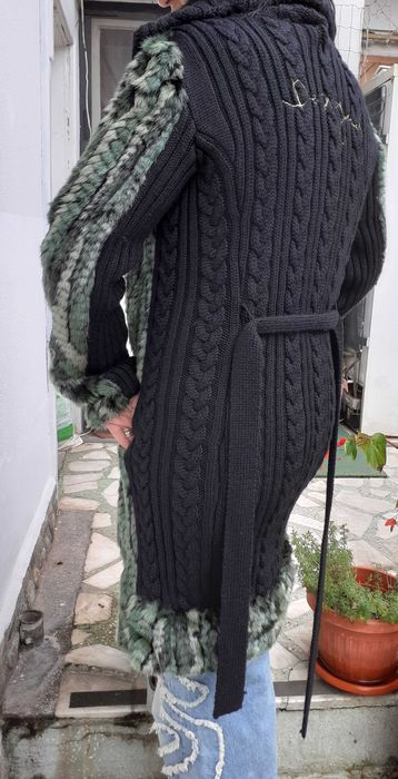 Palton Desigual din lână cu tricot tricotat pentru damă, femei