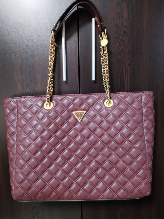 Geanta tote Guess burgundy noua