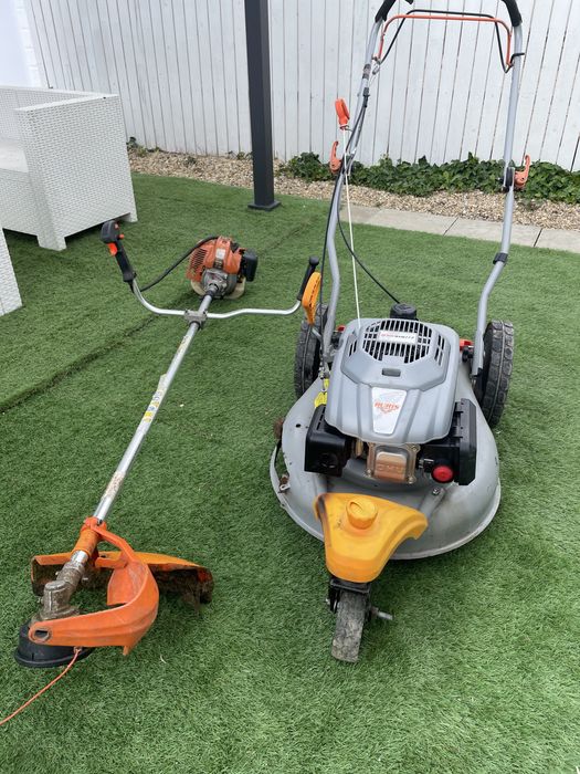 Set Ruris motocoasă + mașină tuns gazon – funcționale
