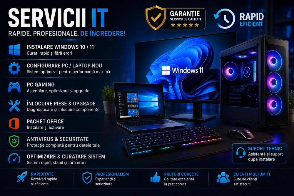 Instalare Windows 11, Upgrade de la Windows 10, Reparatii PC, Laptop