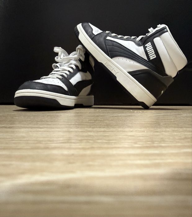 Маратонки Puma Rebound high-top white and black.
