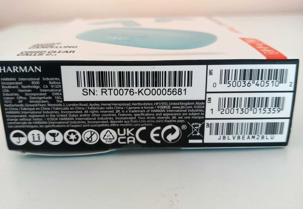 Безжични слушалки JBL - Vibe Beam 2, Сини