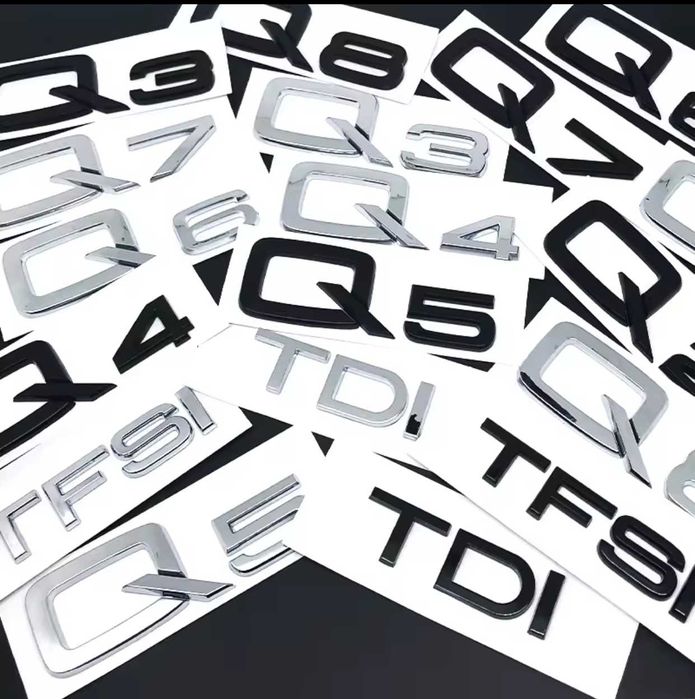 Embleme AUDI TDI TFSI A3 A4 A5 A6 A7 A8 Q3 Q5 Q7 Q8 Quattro Sline etc.