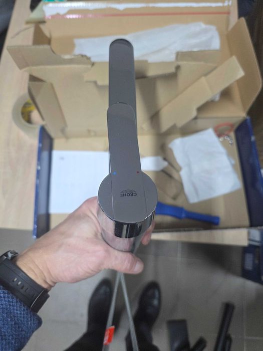 Baterie bucătărie monocomandă GROHE Get 30196000, crom