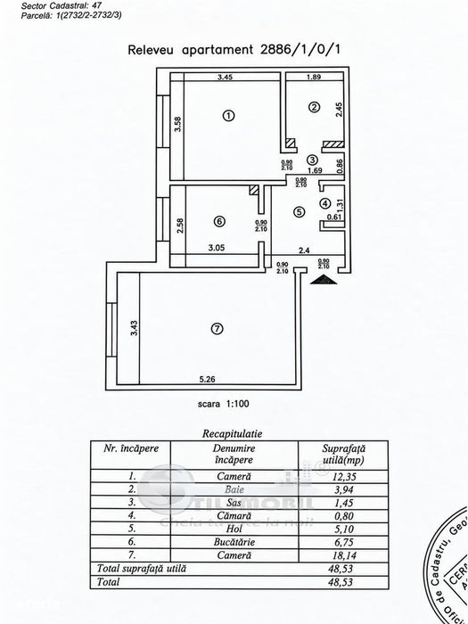 Apartament 2 cam de vanzare | Moara de Foc | parter | fara risc | mobi