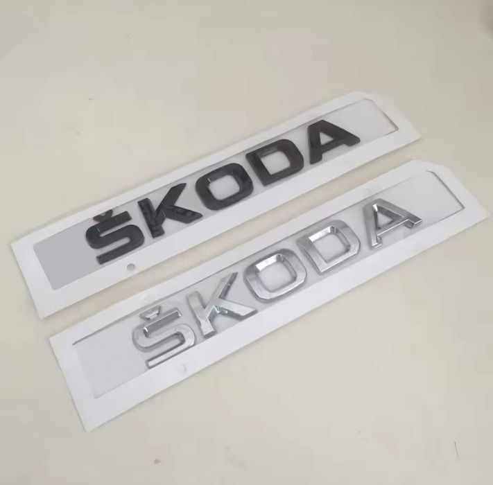 Set embleme haion SKODA OCTAVIA VRS / emblema stema sigla sticker inscriptii Ornamente spate auto skoda