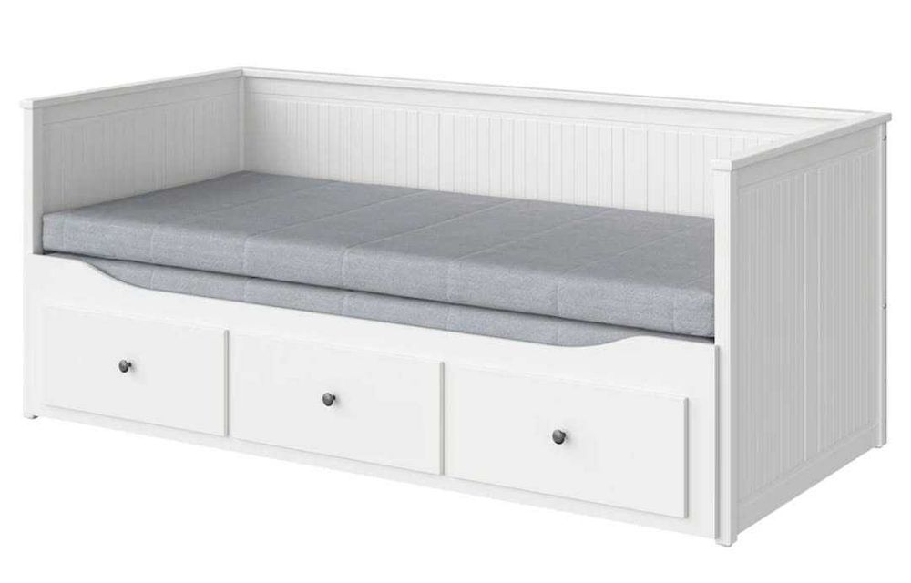 Pat Divan Ikea cu 3 sertare/2 saltele, 80x200 cm