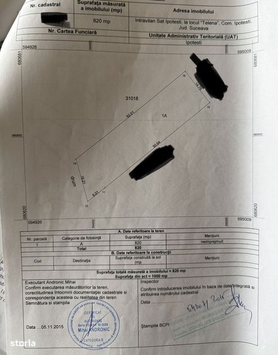 Vând teren intravilan