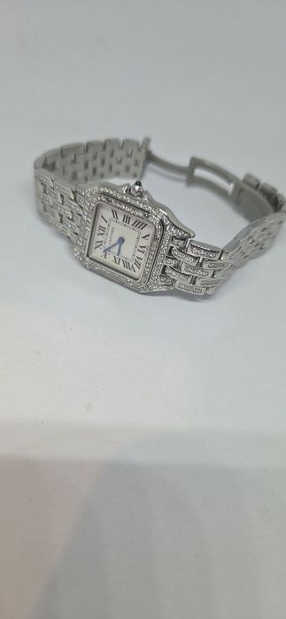 Ceas dama Cartier Panthere iced out diamante naturale
