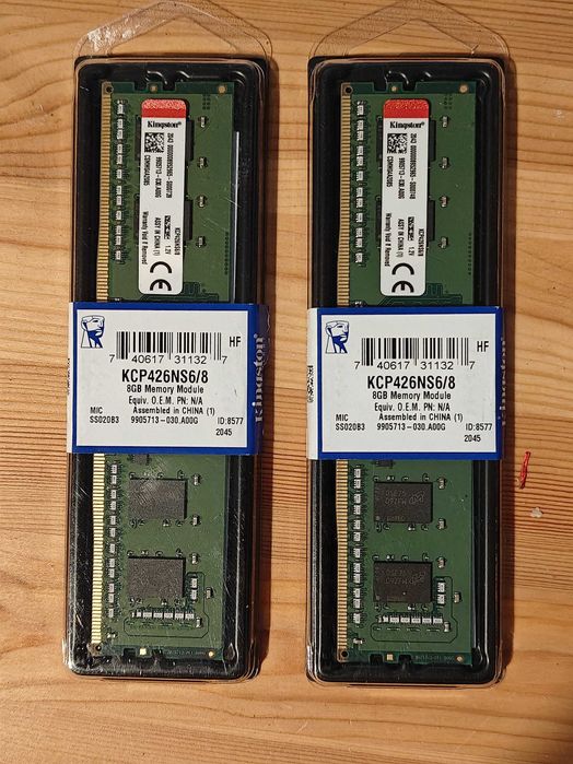Sigilat kit memorie Kingston 16GB(2x8GB),  DDR4, 2666 Mhz, Desktop