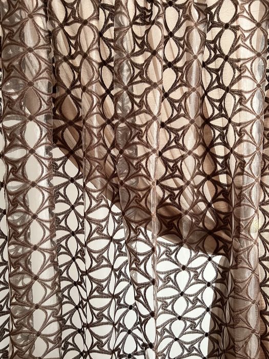 Кафяви двойни пердета внос от Гърция- код 67