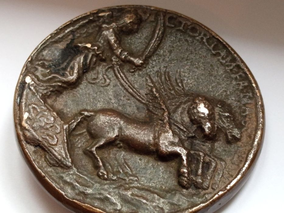 Medalie foarte rară Caterina Sforza,sec.XV,Niccolò di Forzore Spinelli