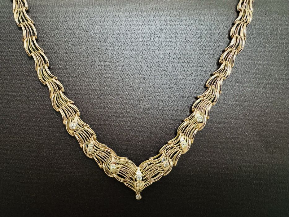Колье из золото с бриллиантами 583 пр. (ссср)