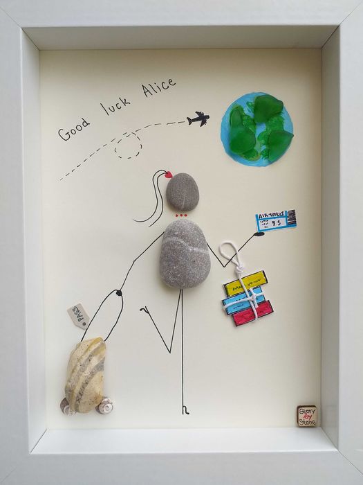 Ръчно изработено персонално пано от морски камъчета