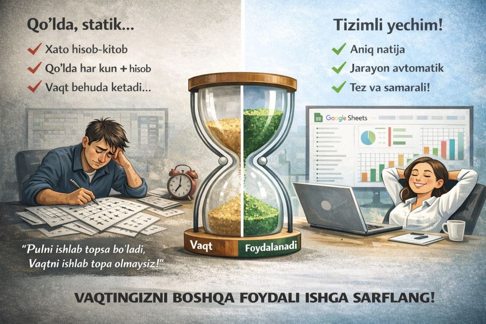 Google Sheets va Excelda Biznesni Avtomatlashtirish