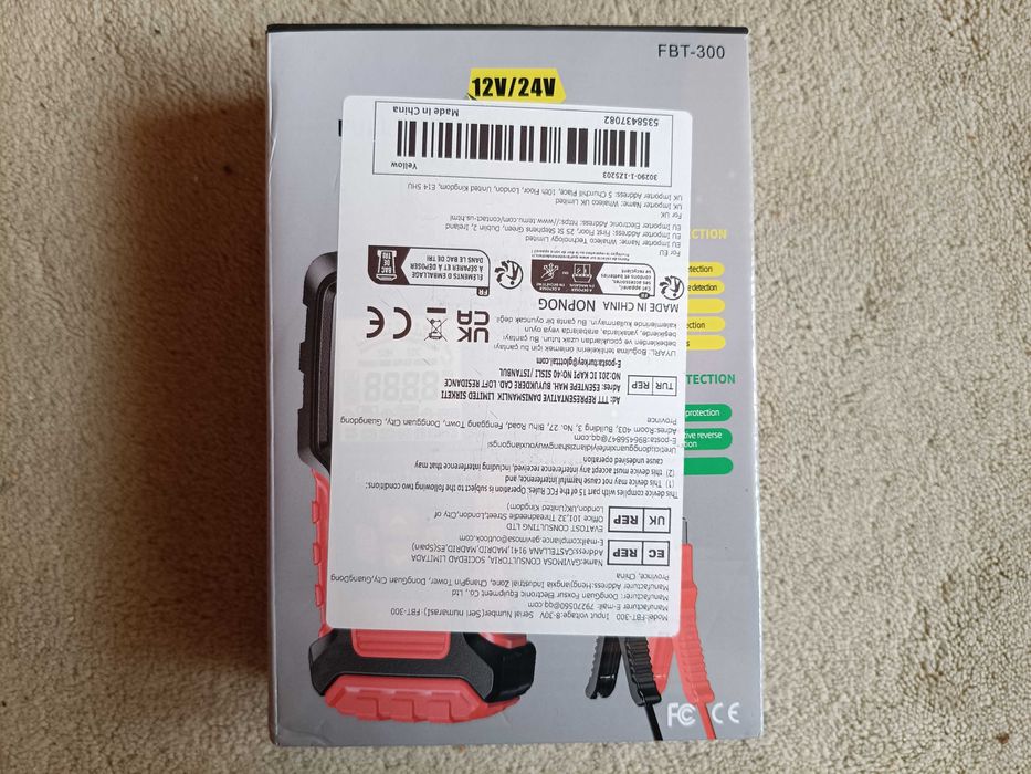 Foxsur FBT-300 - Tester Baterie Auto 12 V / 24 V, rating 100-2000 CCA, capacitate 2-220 Ah - NOU / SIGILAT