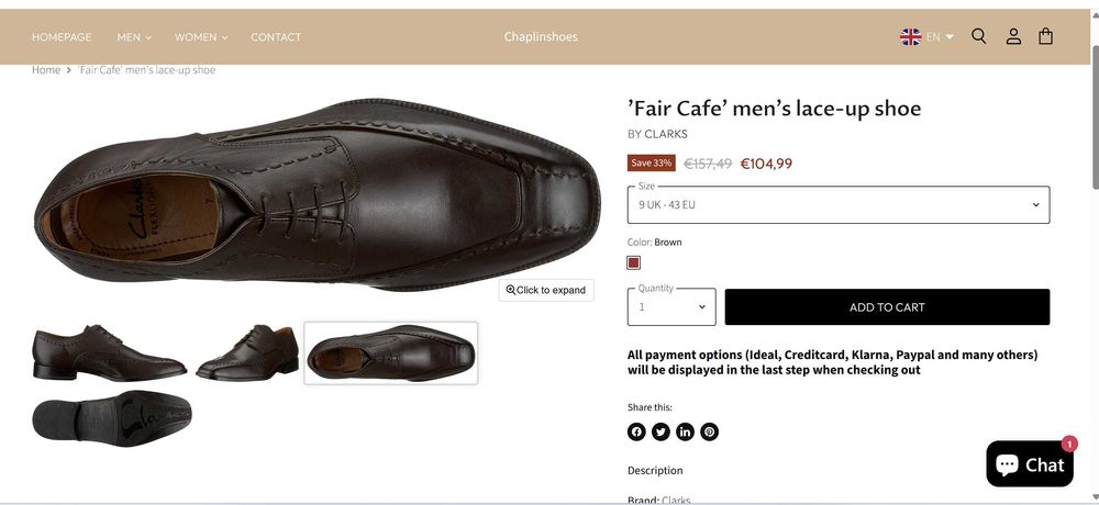 Мъжки обувки Clarks №42