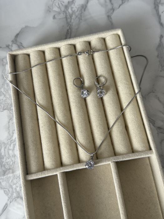 Set lantsior si cercei argint 925